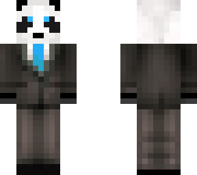 blue panda in suit