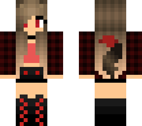 all red evil wolf girl