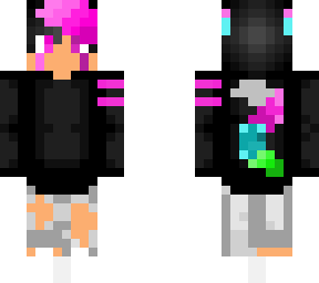 pink green blue wolf boy