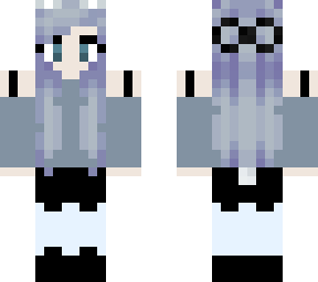 cute bunny girl with icey blue hair