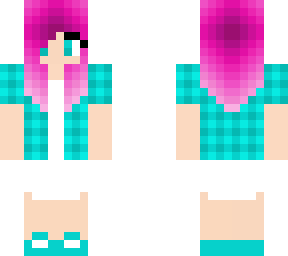 lumberjack girl with pink hair