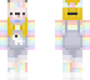 cute rainbow girl with overalls blond edit