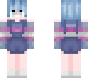 trans pride sweater and overalls