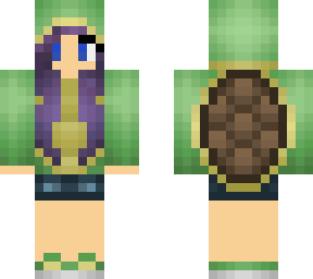 turtle girl, purple hair