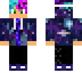 galaxy hoodie with coloured hair