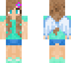 mint girl with wings