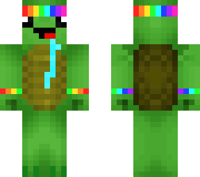 rainbow ninja turtle with drool