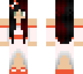 white dress red/black hair