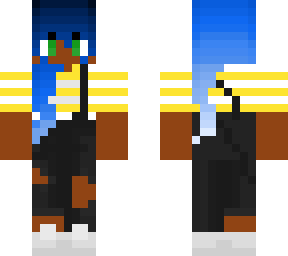 girl with overalls (blue hair)
