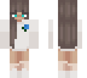 happy girl skin with blue flower