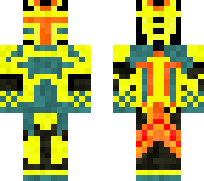 mandalorian armor yellow and cyan