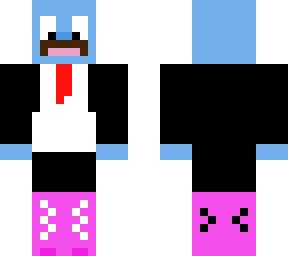 blue guy with hot pink boots
