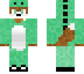 fox in a dino onezie