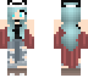 cool girl with blue hair