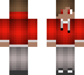 false way boy with red hoodie and mathcing eyes