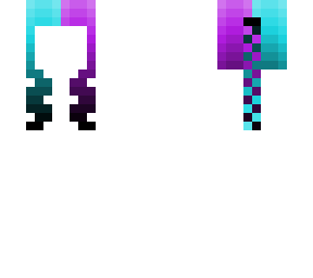 half blue half purple braid hb