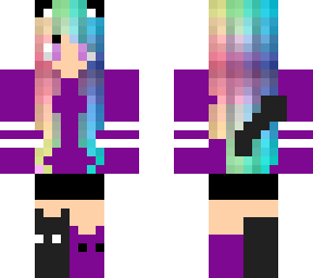 purple and black cat girl (reuploaded)