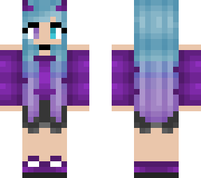 purple and blue slushy hair - purple outfit