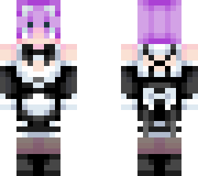 purple neko maid