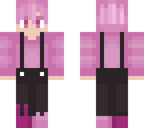 super pink - black overalls