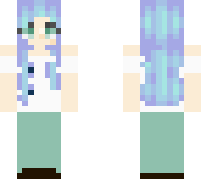 business casual girl with galaxy hair