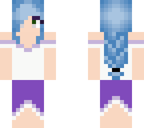 casual blue haired gilr