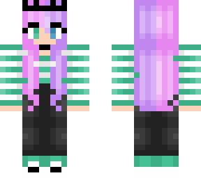 pink and purple - horns - mint stripe