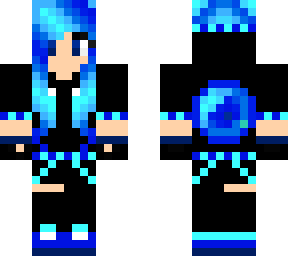 blue neon girl