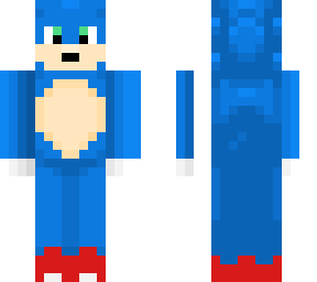 sonic the hedeghog 2019 skin for minecraft(any edition you play).