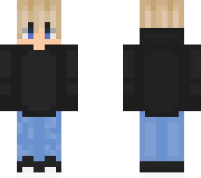 blonde boy black hoodie (slim)