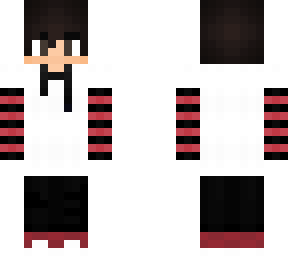 white hoodie with red and black stripes