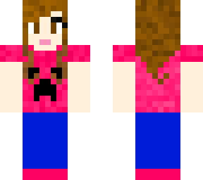 girl with pink creeper shirt and headphones