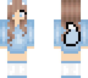 blue wolf girl with sweater