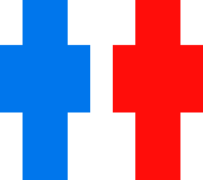 red and blue