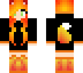 Fire wolf Girl | Minecraft Skin