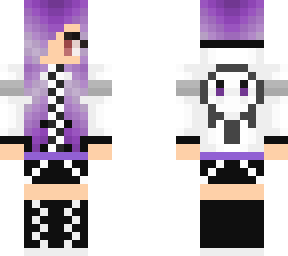 purple girl with red eyes