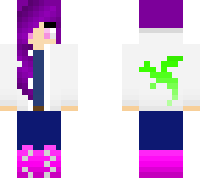 girl with purple hair & white coat edit