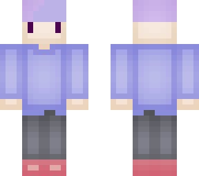 purple skin with red shoes