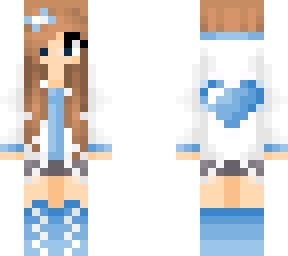 cute lightblue heart hoodie girl!