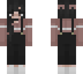 girl in suspenders