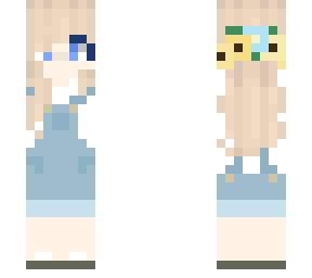 girl wearing dungarees and flower