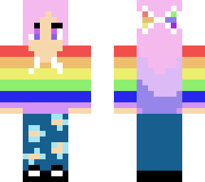 rainbow hoddie girl