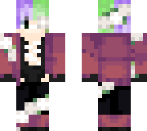 green and purple hair