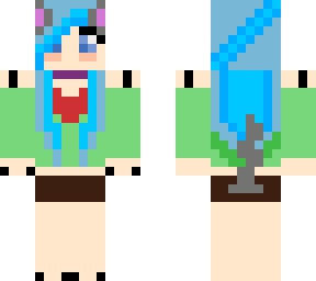 neko girl with blue hair