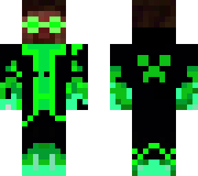 (no outer layer green flame herobrine
