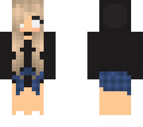 girl with black hoodie and blue tied flannel