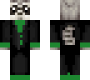 raccon with a green suit