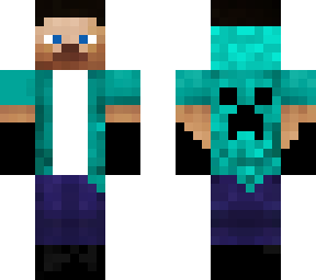steve with creeper hoodie
