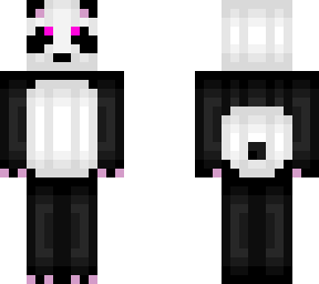 white,black and pink panda
