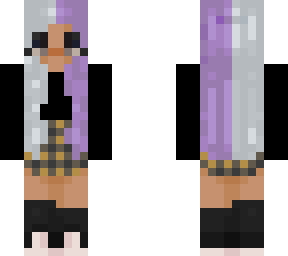 edit split dye hair plaid skirt